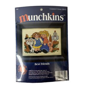 Munchkins Best Friends Sugarplum Express Counted Cross Stitch Kit USA Vintage